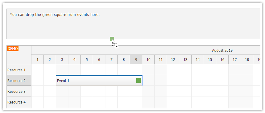 JavaScript Scheduler: Dragging Items from Events