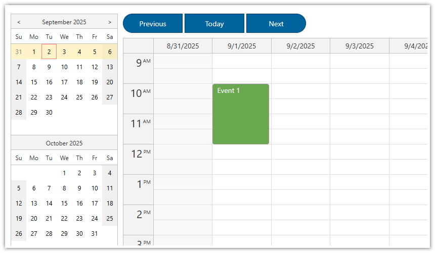 Angular Calendar: Date Switching