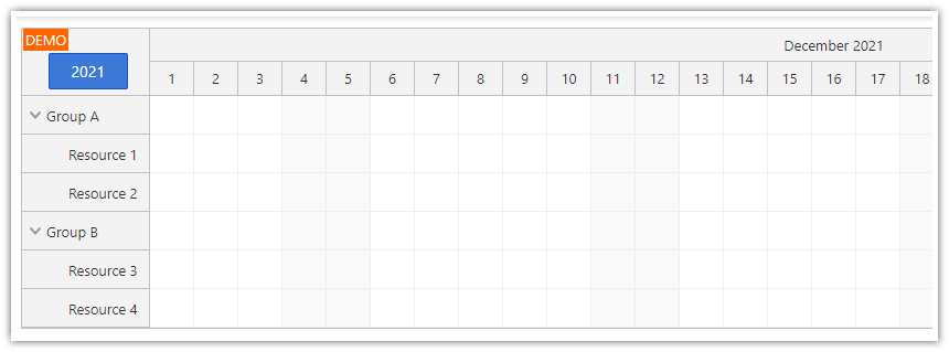 Angular Scheduler: How to Add Components to the Upper-Left Corner