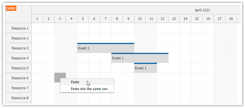 JavaScript Scheduler: Copy Multiple Events