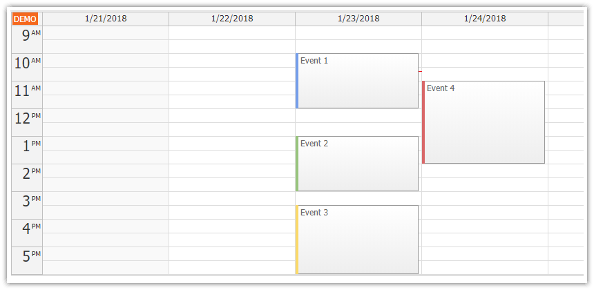 Angular 5 Weekly Calendar Quick Start Project