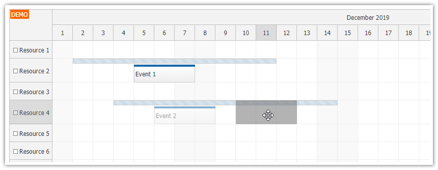 JavaScript Scheduler: Limited Drag and Drop Range