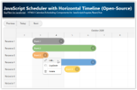 JavaScript Scheduler with Horizontal Timeline (Open-Source)