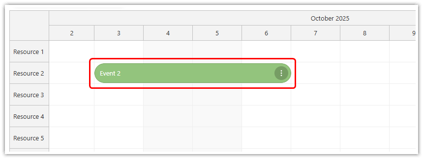 JavaScript Scheduler with Horizontal Timeline - Event Styling