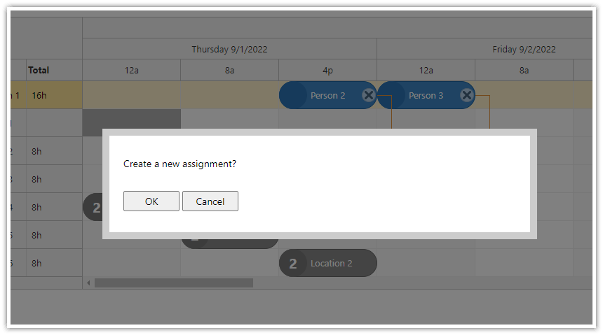 asp.net core shift planning confirm assignment
