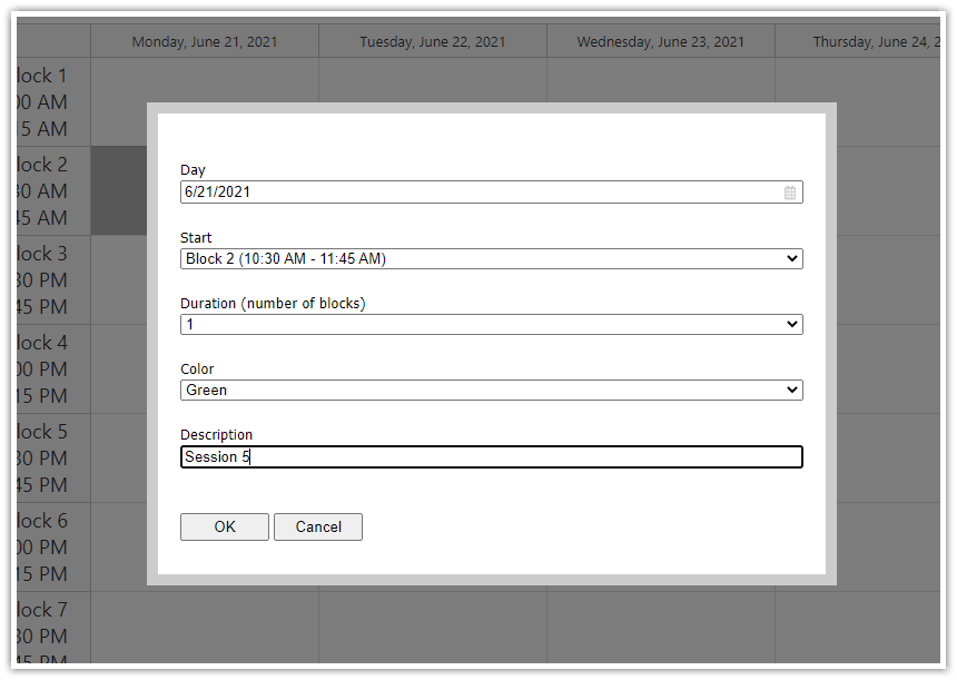 asp.net timetable new event dialog