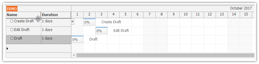html5 javascript gantt chart spring boot java drag row