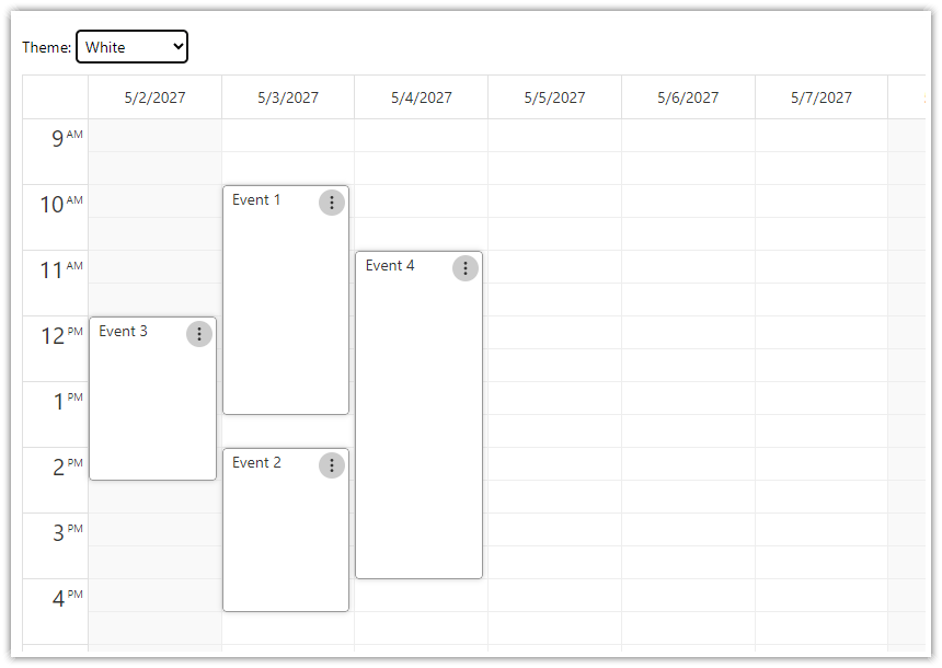 Angular Calendar White CSS Theme