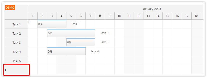 HTML5 JavaScript Gantt Chart - Task Creation
