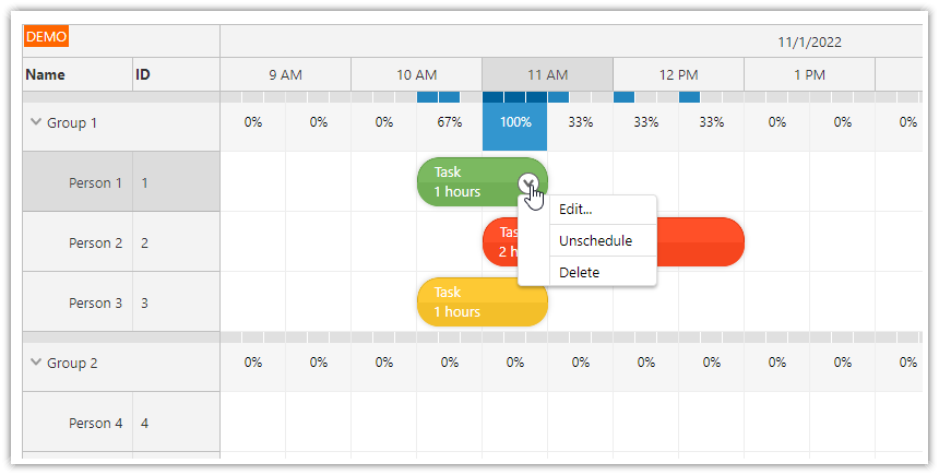asp.net core work order task context menu actions