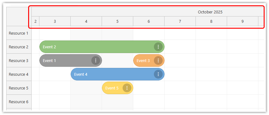 JavaScript Scheduler with Horizontal Timeline - Configuration