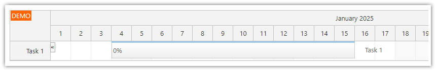React Gantt Chart Simple Configuration with One Task