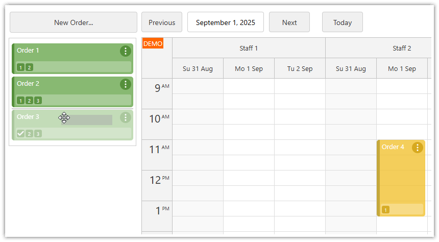 Reordering the Queue using Drag and Drop - Workforce Scheduling in ASP.NET Core
