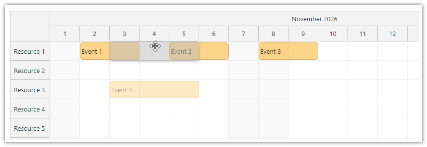 JavaScript Scheduler - Push Existing Events Back during Drag and Drop