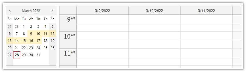 angular date picker free hand range selection