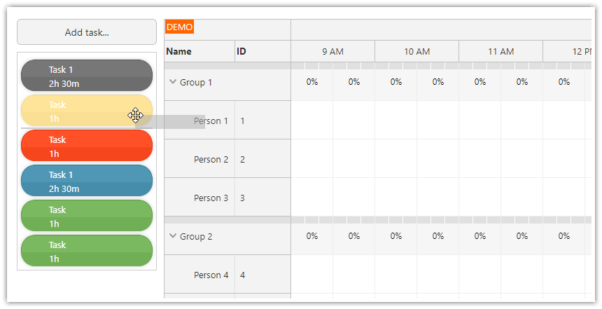 asp.net core work order drag and drop schedule