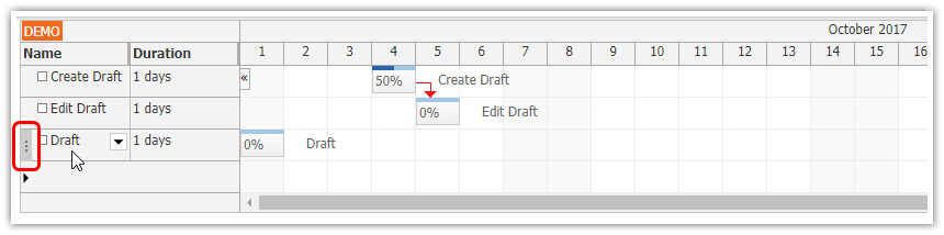 html5 javascript gantt chart spring boot java task moving handle