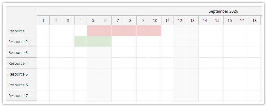 Angular Scheduler (Open-Source) - Highlighting Resource-Specific Holidays