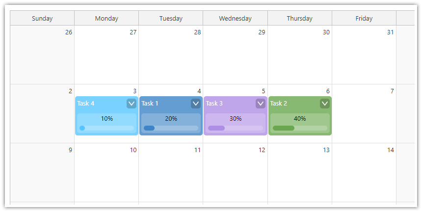 Displaying Progress Bars in Events in Next.js Monthly Calendar