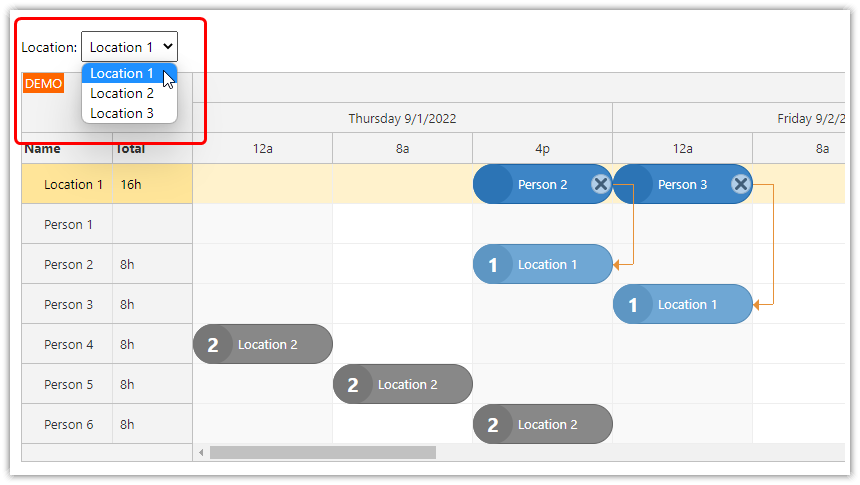 asp.net core shift planning select location